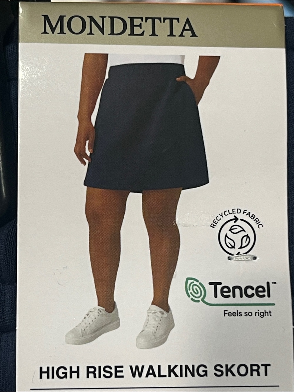 Mondetta Navy High-Rise Walking Skort (Skirt w/Built in Shorts underneath) NWT